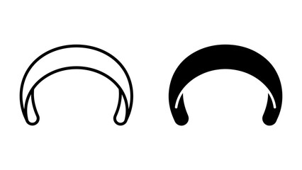 Arch Graphic Element: A simple yet striking graphic featuring two arch shapes, one outlined and the other solid black, representing a versatile design element. © Al