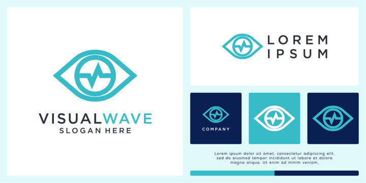 Visual wave logo design template
