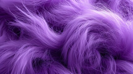 Obraz premium Vibrant purple faux fur texture background featuring soft wavy strands and luxurious synthetic hair fibers for abstract artistic design