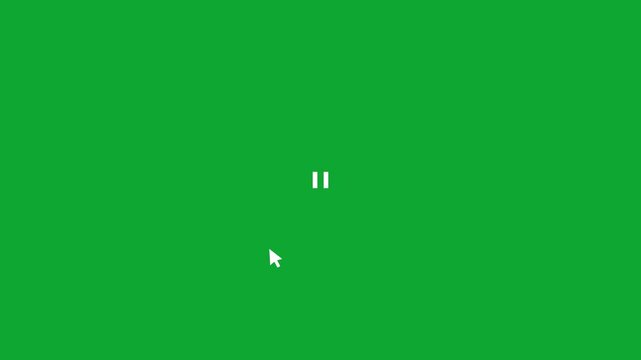 clean video player play button switching to pause with ripple wave animation 4k. play button icon on transparent.