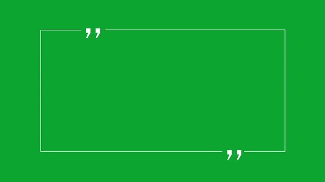 Abstract Quote Icon Corner Animation for Typography and Text Presentation. on transparent background.