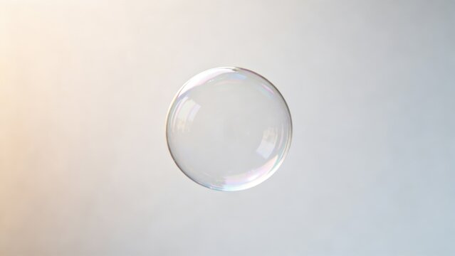 Single soap bubble in midair