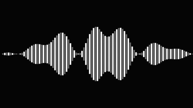 White vertical lines forming rhythmic sound waves on a dark surface for music audio visual projects