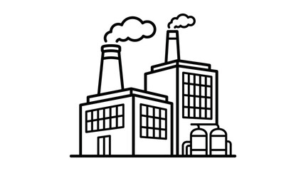 Obraz premium Industrial factory with smokestacks emitting smoke.