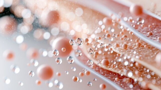 Close-up of cosmetic formulation with active ingredients, showing the science behind skincare and beauty