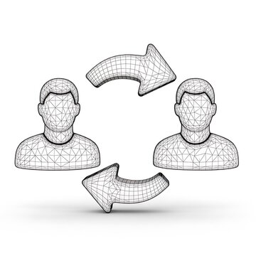 Wireframe Connection: Digital Souls in Recursive Flow