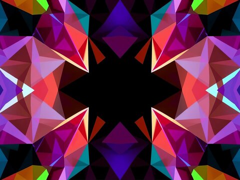 Colorful Abstract Geometric Kaleidoscope Background