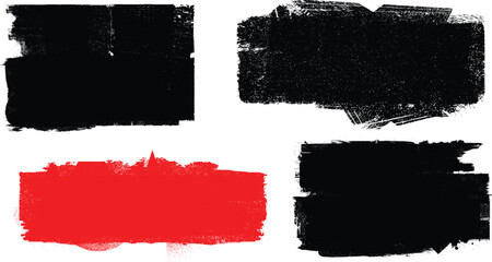 Fototapeta premium Grunge brush stroke banner with rough edges - abstract paint stroke for typography overlay. Bold brush stroke strip for web header or cover design. Textured element for design template , social media.