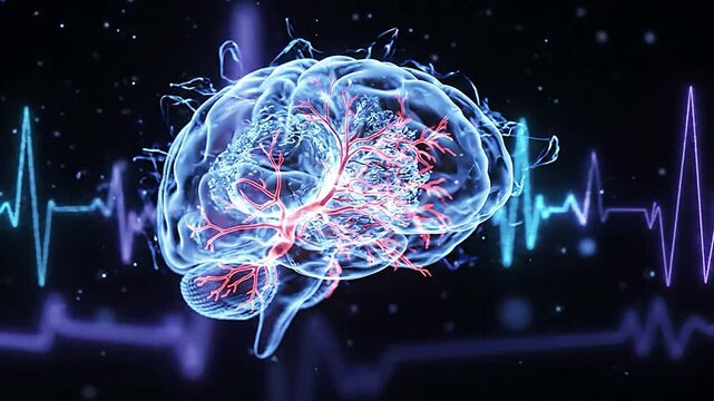 Neural, Brain, Activity, Medical, Animation, 4K Footage