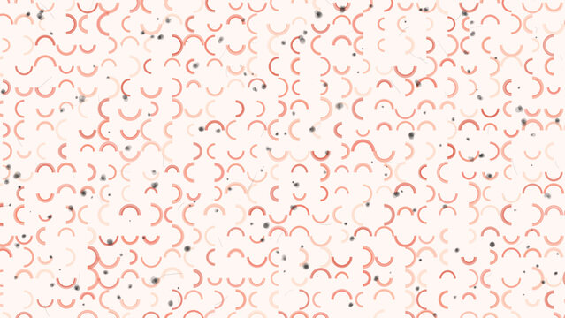 Abstract semi-circle vector pattern background. light peach backdrop with various curved shapes.