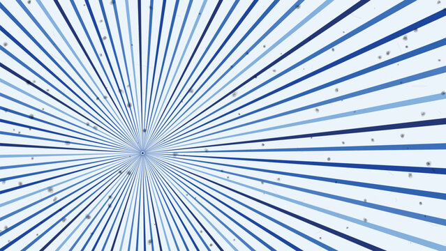 Blue radiating sunburst beams background with center focal point and vintage grainy overlay.