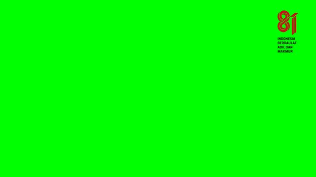 Green Screen Background with Indonesia 81st Independence Day Logos on Both Sides