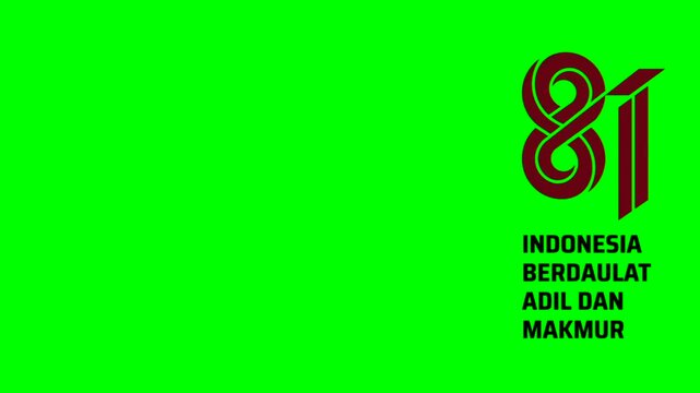 Green Screen Background with Indonesia 81st Independence Day Logos on Both Sides