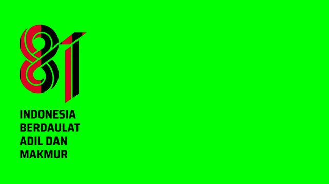 Green Screen Background with Indonesia 81st Independence Day Logos on Both Sides