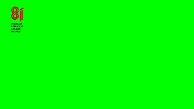 Green Screen Background with Indonesia 81st Independence Day Logos on Both Sides