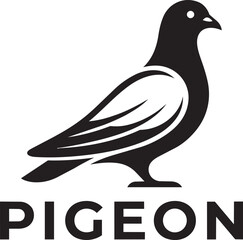 Fototapeta premium Black pigeon logo with corporate text pigeon corporate global