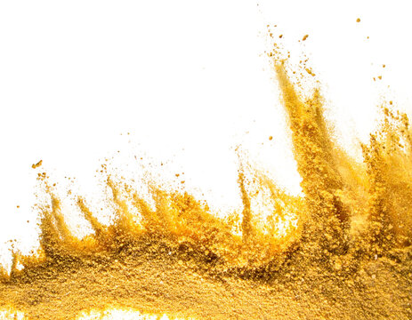PNGMURNI--transparent background Firefly A top-down view of a dynamic scattering of fine golden particles resembling sug
