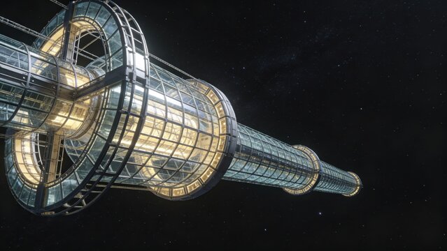 Futuristic space elevator structure