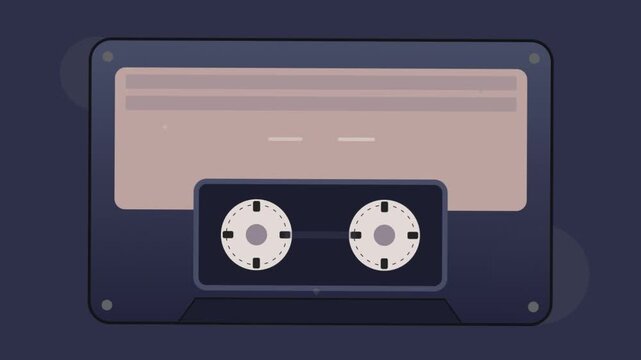 Vintage Audio Cassette Tape with Rewind and Play Controls for Music and Recording.