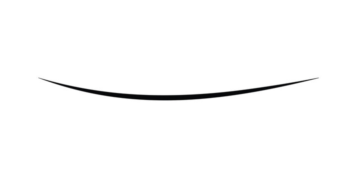 Minimalist black curved line graphic element, smooth arch shape for design projects