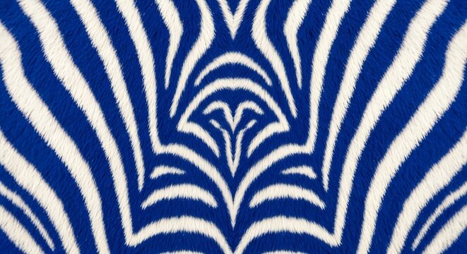 seamless zebra fur pattern in white and royal blue color