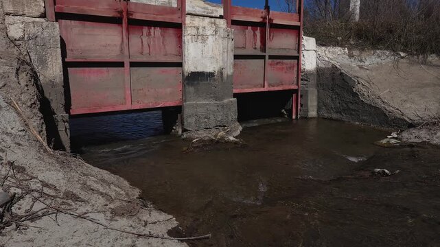 an abandoned open sluice for watering and irrigating fields and farmland