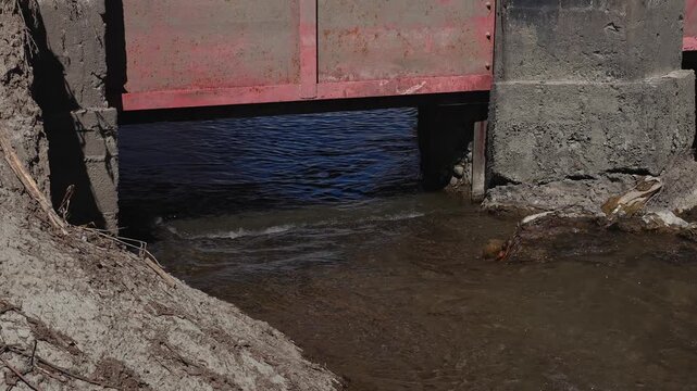 an abandoned open sluice for watering and irrigating fields and farmland