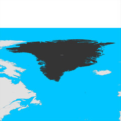 map of North America with Greenland highlighted in dark color. © Sammy
