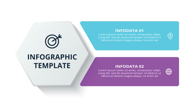 Stylish infographic with 2 steps, options, parts or processes. Business data visualization.