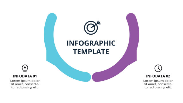Stylish infographic with 2 steps, options, parts or processes. Business data visualization.
