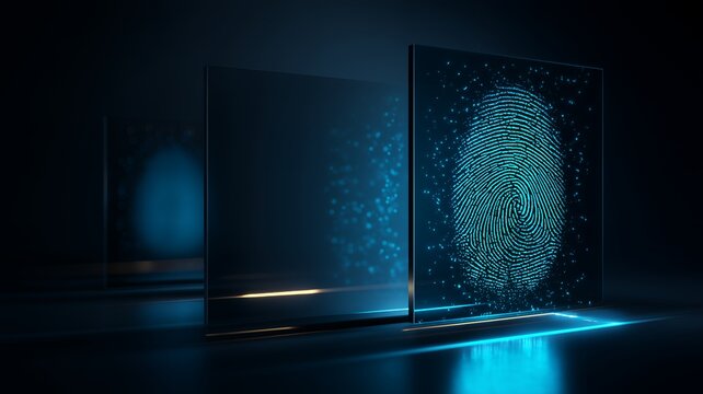Biometric Fingerprint Verification Interface with Secure Identity Authentication Panel, Digital Access Control System, Enterprise Identity Security Platform, Zero Trust Authentication Framework 