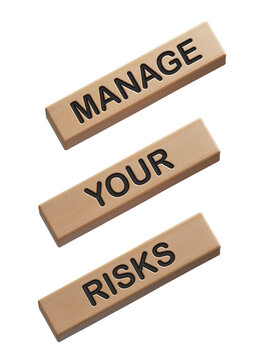 Manage your Risks symbol. Concept words Manage your Risks on wooden blocks. Business and Manage your Risks concept. Copy space.Supports PNG files with transparent backgrounds.