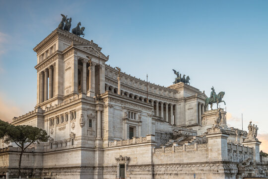 The Vittoriano monument at sunrise, Rome, Italy
