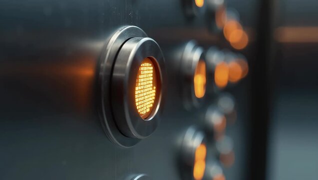 Illuminated Buttons on a Control Panel Indicating Status Changes