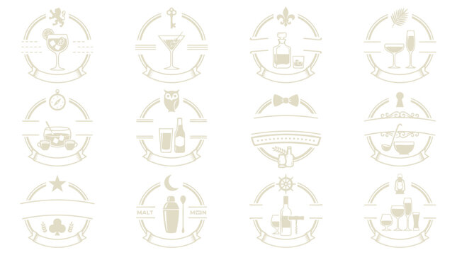 Cocktail bar logo designs.