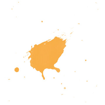 Abstract Orange Paint Splash on Black Background