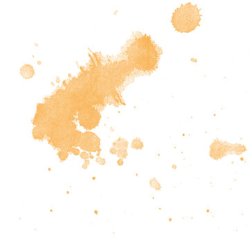Vibrant Orange Paint Splatter on Black Background