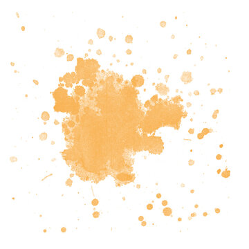 Bright Orange Paint Splash on Black Background