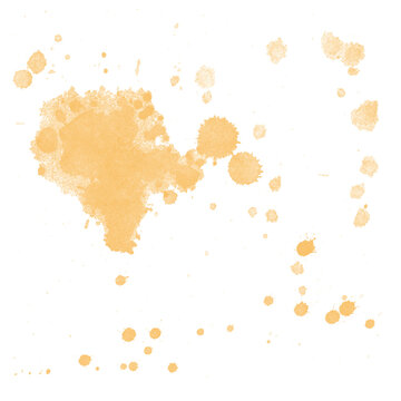 Bright Yellow Paint Splatter on Black Background