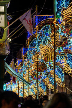 Republic Street, decorated with Christmas lights, Valletta, Republic of Malta, Europe
