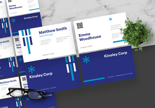 Blue And Black Corporate Business Card