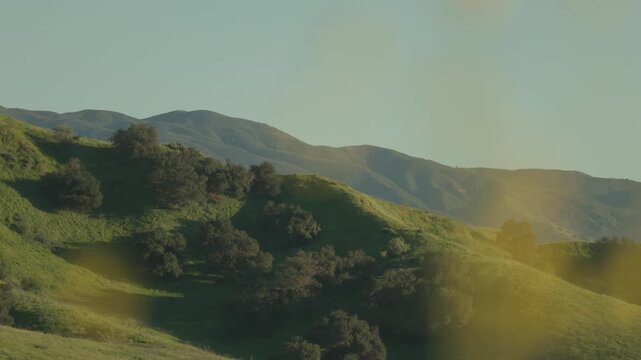 Tight static of hills with foreground