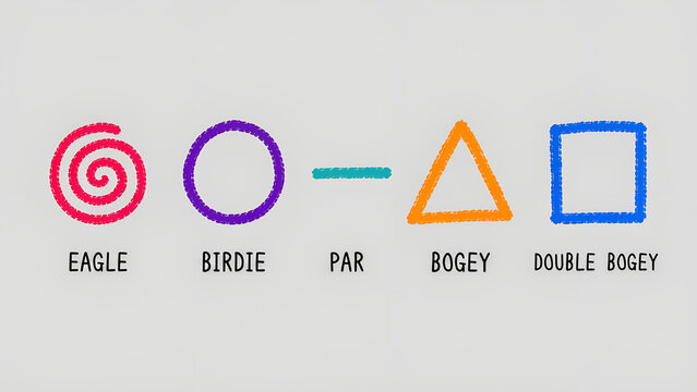 Colorful Golf Score Icons