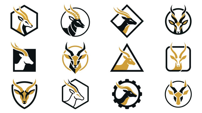Gazelle logo design elements.
