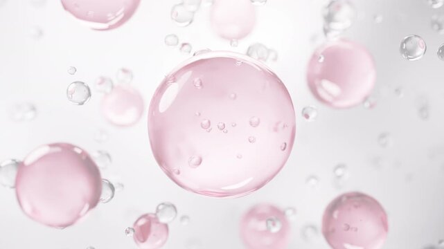 3D Collagen Skin Serum and Vitamin illustration isolated on soft color background. concept skin care cosmetics solution. 3d rendering.
