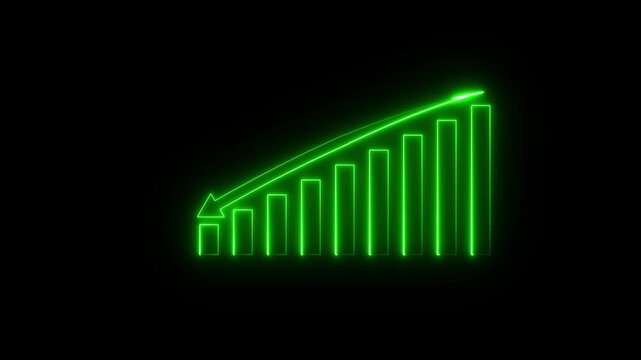 Going down business graph concept.Successful growth trend graph going.Business line arrow, improvement, business strategy.