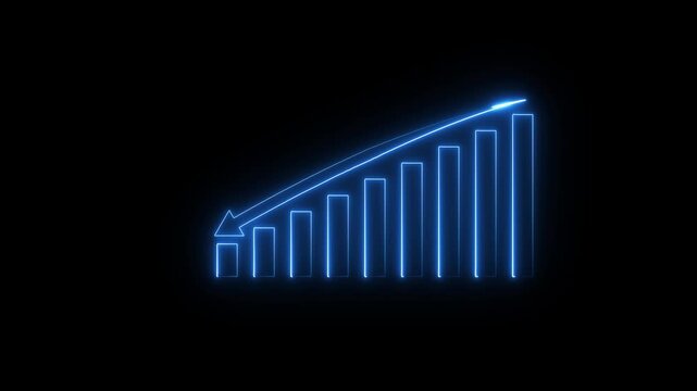 Going down business graph concept.Successful growth trend graph going.Business line arrow, improvement, business strategy.