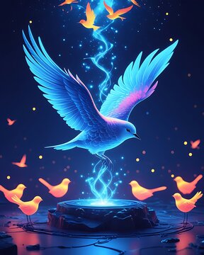 Ethereal glowing phoenix cosmic celestial fantasy artwork photos