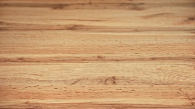 Plastic Wood Grain Manufacturing Process. Detailed View Of Plastic Panel With Wood Grain Effect
