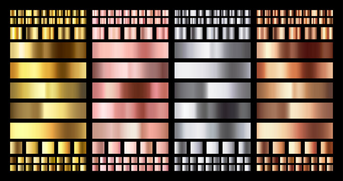Abstract metallic color palette with gold, pink, and silver shades